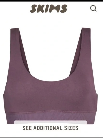 Nwt Skims Plum Scoop-Neck Sleep Bralette Xl